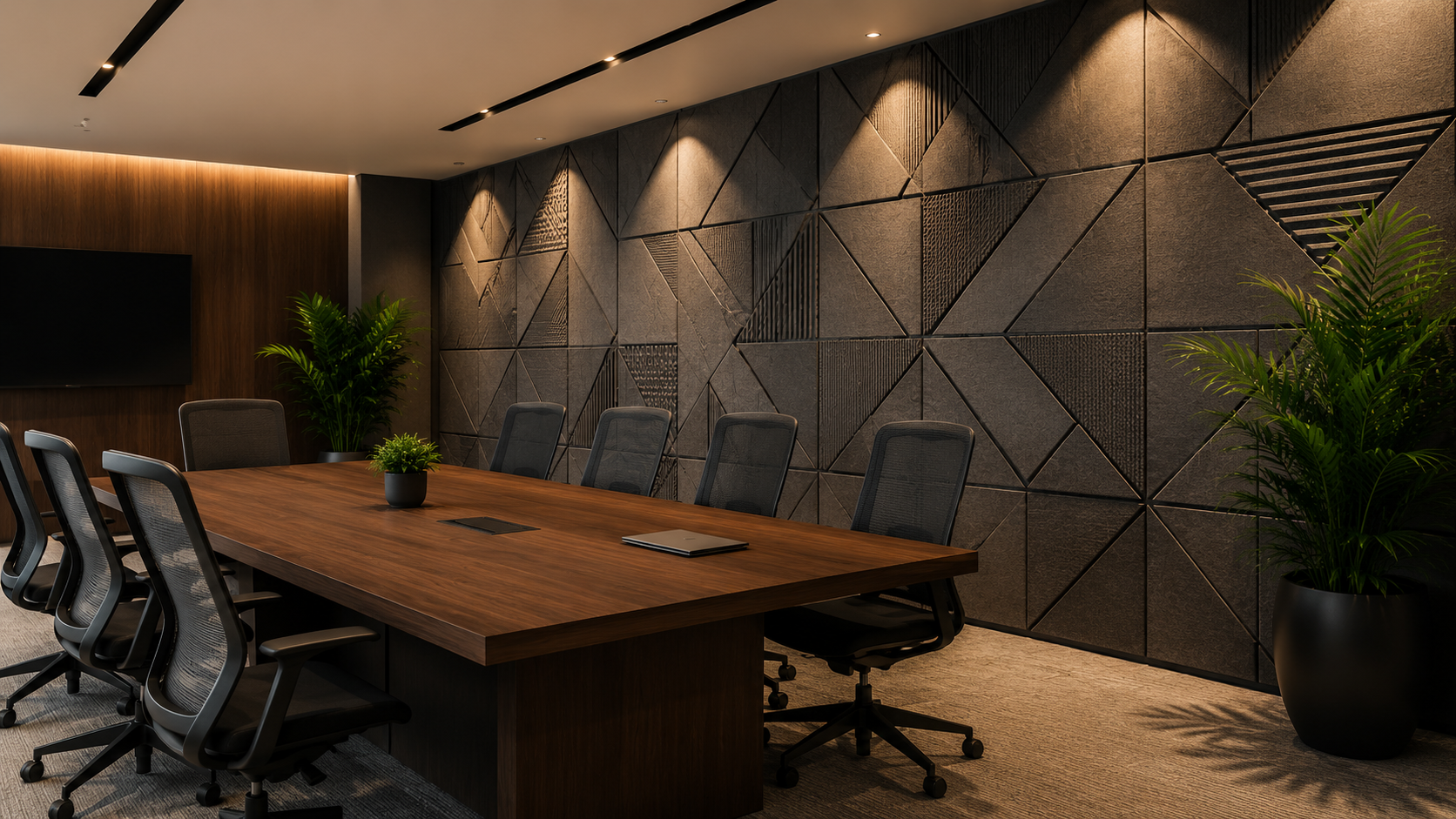 Modern felt acoustic slat wall lining